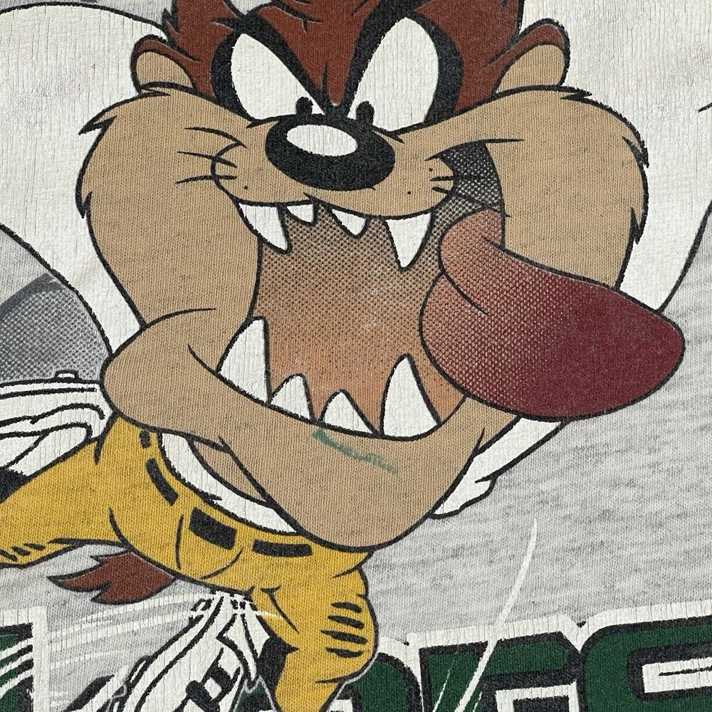 Vintage 1997 Green Bay Packers Taz T-Shirt Warner Bros Looney Toons YOUTH 12/14 - Picture 4 of 11